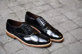 507-1 Black Leather Brogue Shoe