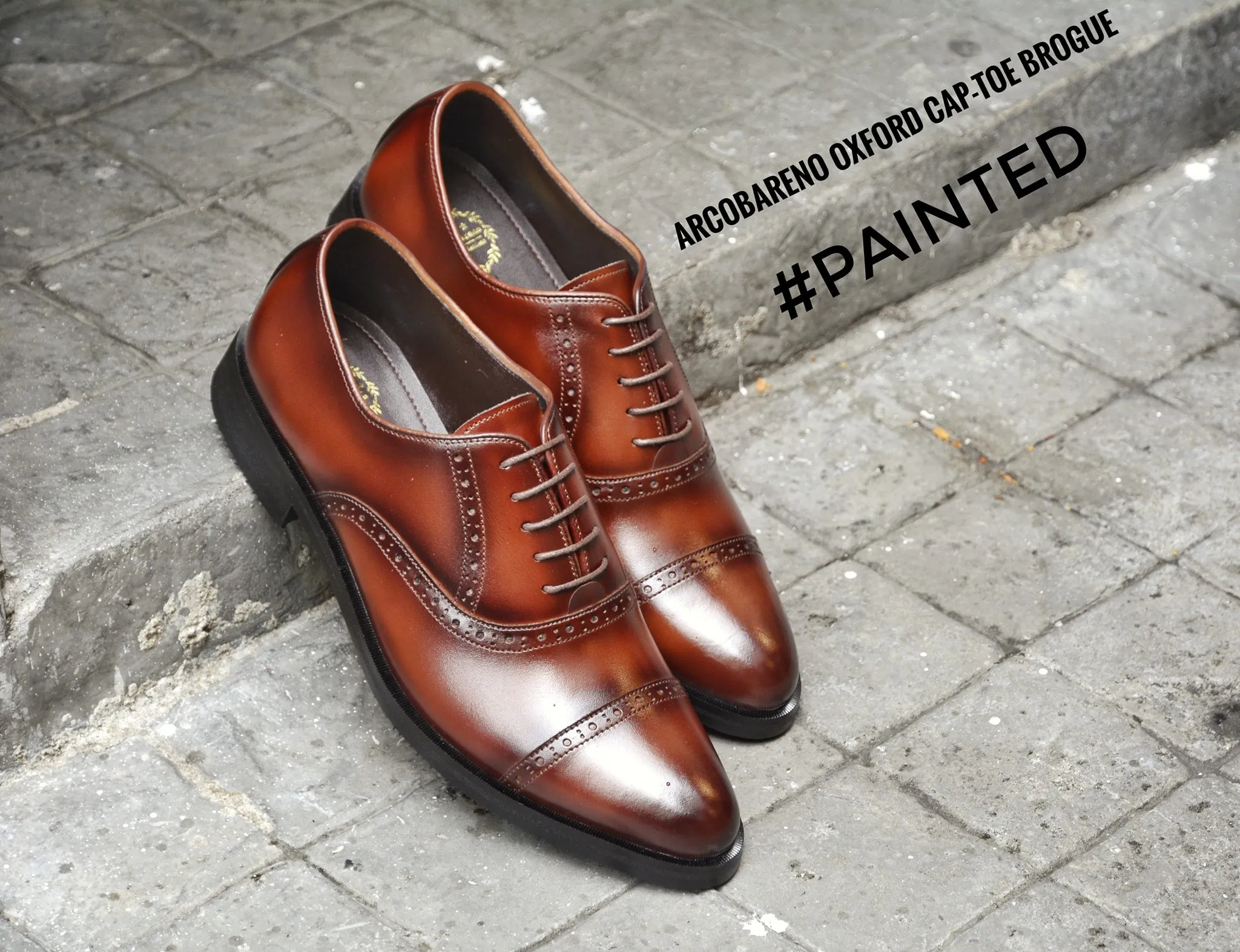 507-1 Burgundy Painted Brogue Shoe.