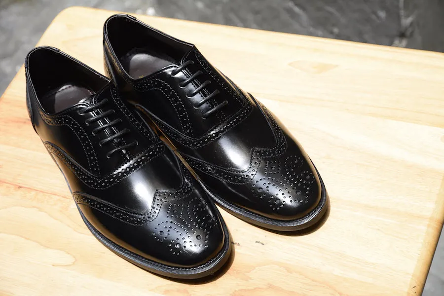 507 Lotus Black Brogue Shoe