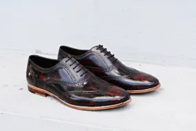 507 Lotus Burgundy Brogue Shoe with Wood Finish