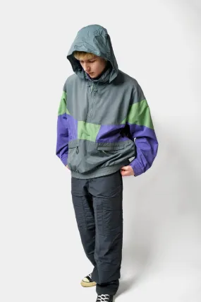 90s windbreaker hooded jacket