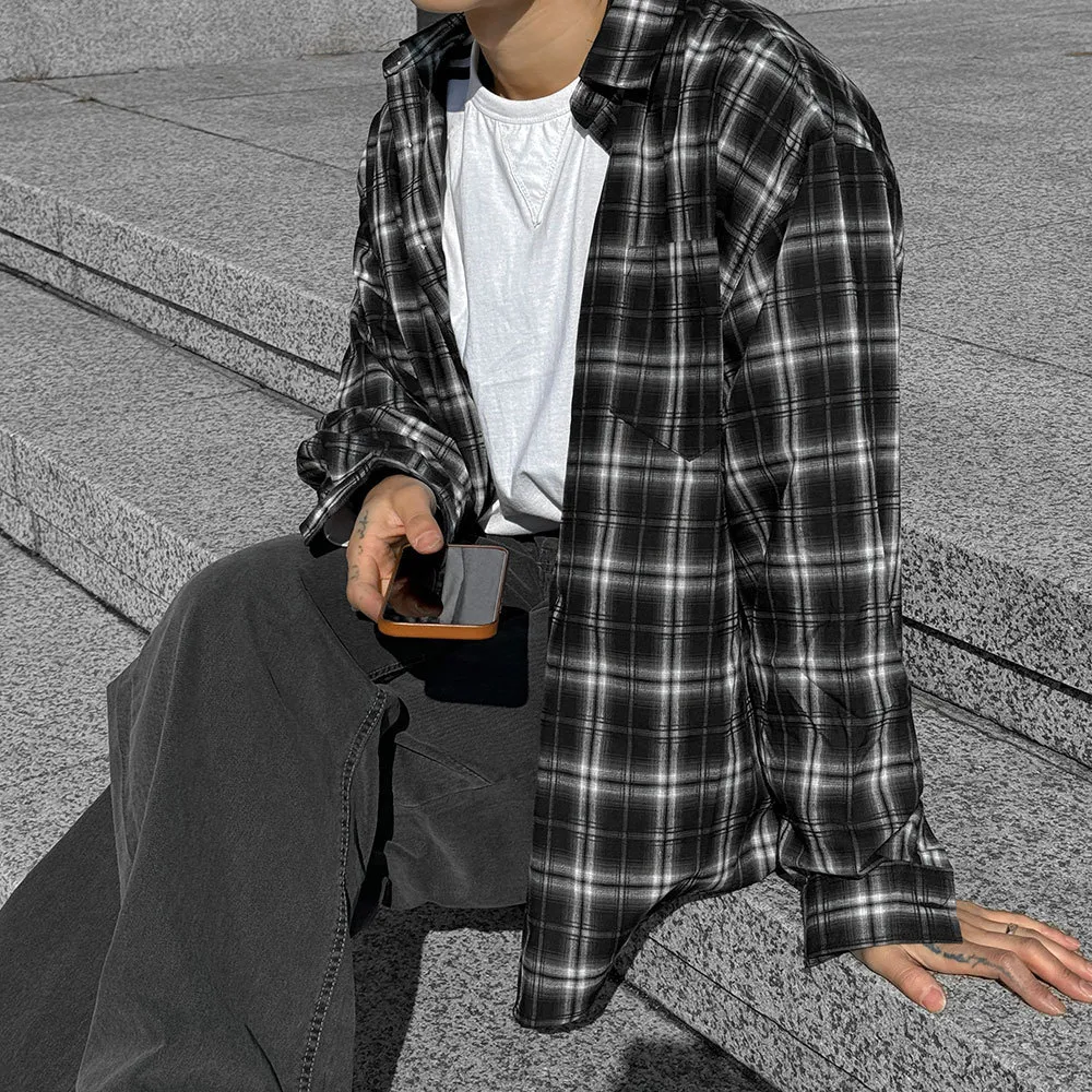 ASCLO  |Other Plaid Patterns Unisex Street Style Long Sleeves Cotton