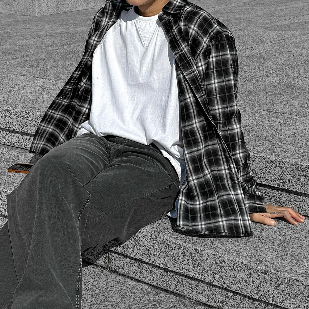 ASCLO  |Other Plaid Patterns Unisex Street Style Long Sleeves Cotton