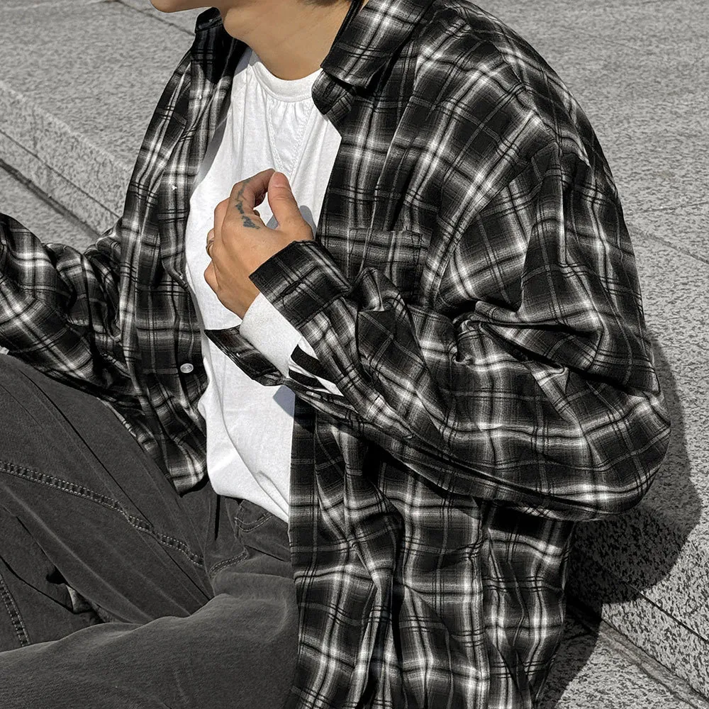 ASCLO  |Other Plaid Patterns Unisex Street Style Long Sleeves Cotton