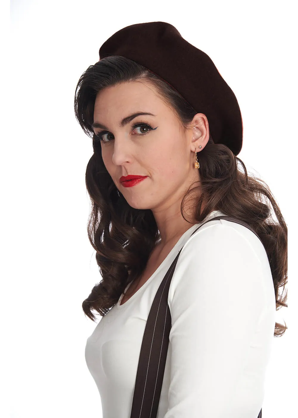 Banned Claire Vintage 50's Beret - Dark Brown - Buy Now