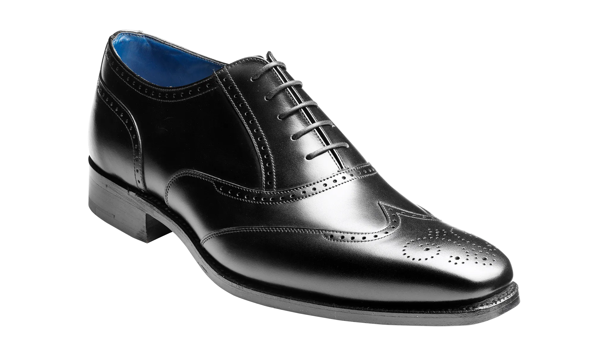 Barker Black Oxford Brogue Shoes - Calf Leather