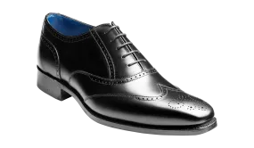 Barker Black Oxford Brogue Shoes - Calf Leather