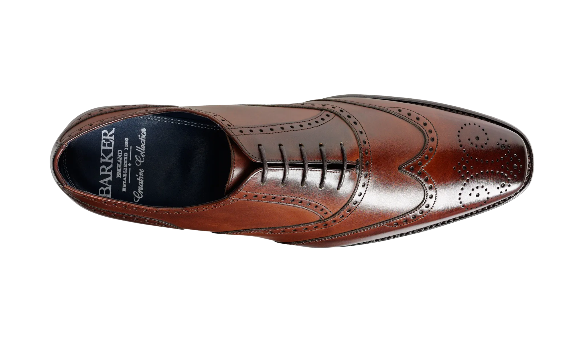 Barker Oxford Brogue Shoes – Dark Brown Calf