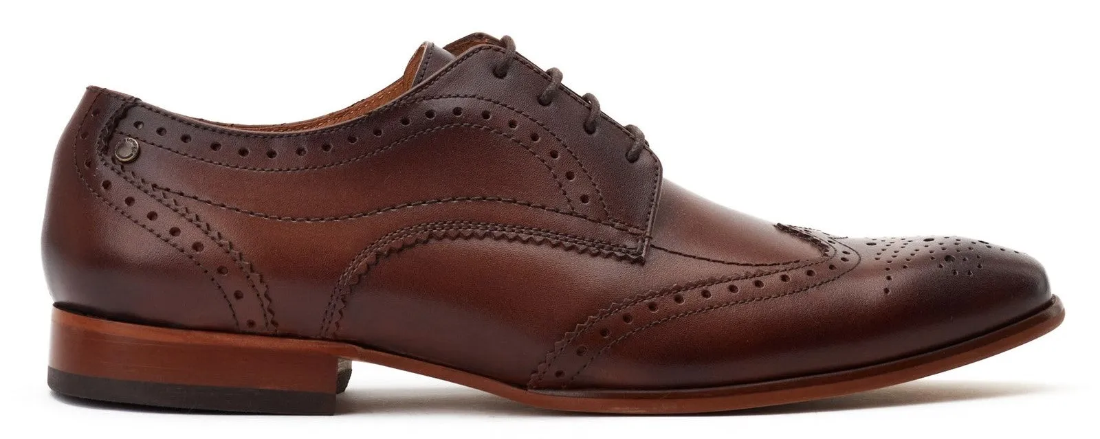 Base London Barbera Men's Leather Lace Up Brogue Shoe