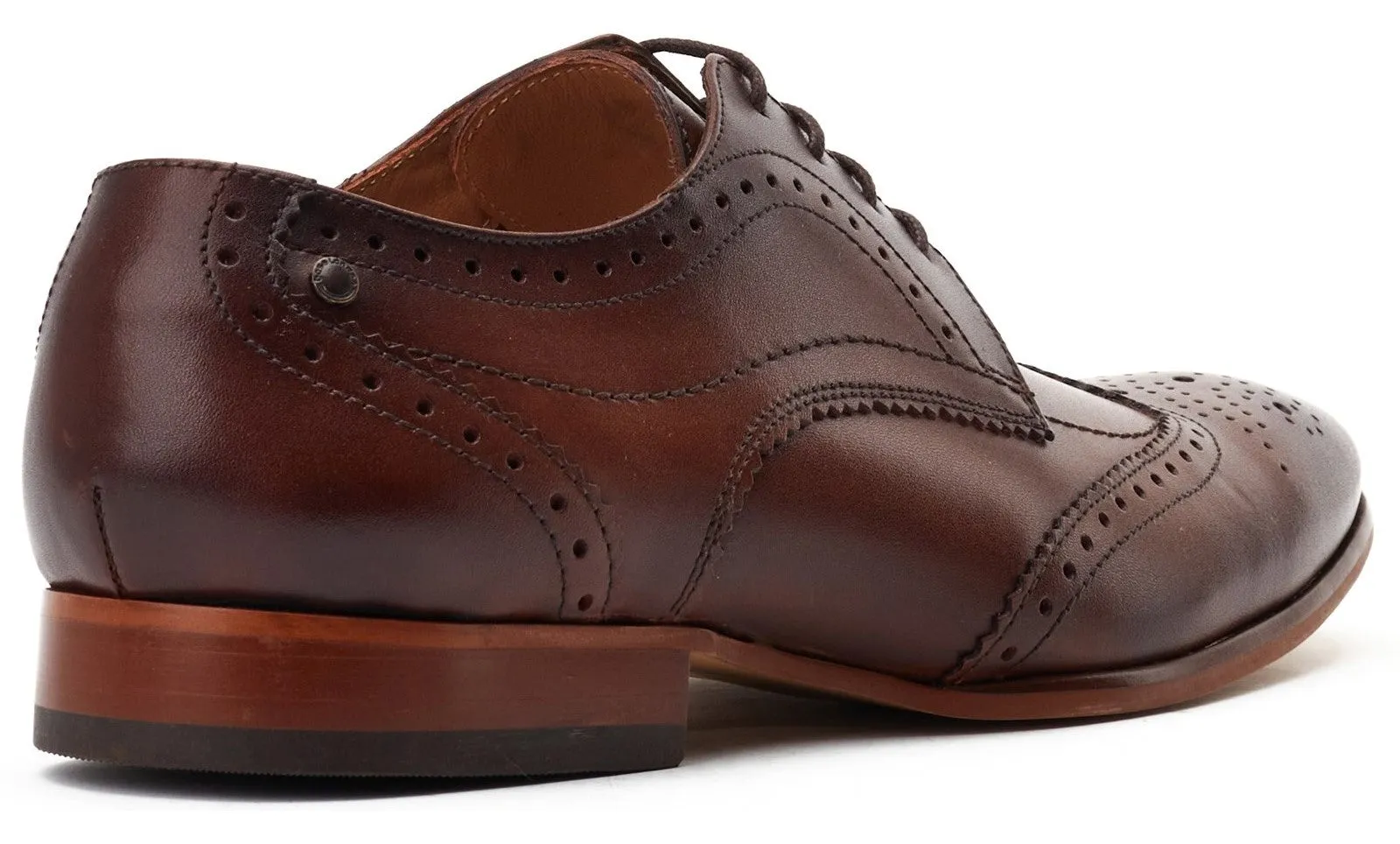 Base London Barbera Men's Leather Lace Up Brogue Shoe