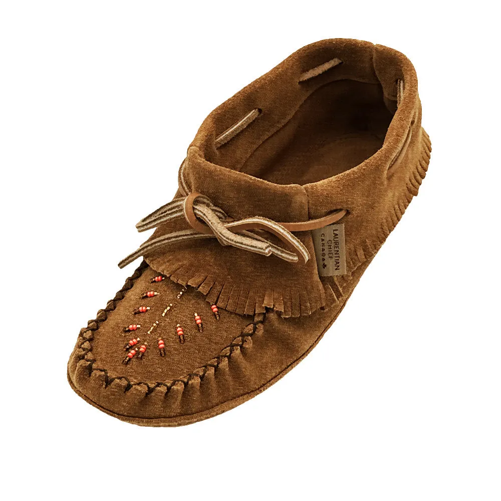 Beaded Suede Leather Fringe Moccasins for Women