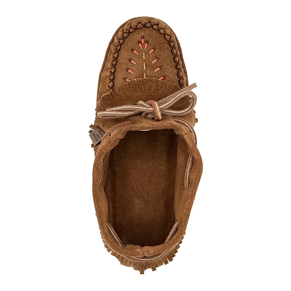 Beaded Suede Leather Fringe Moccasins for Women