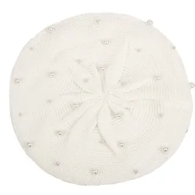 Beret Queen Milan (White): Fashionable White Beret Hat from Milan, Italy