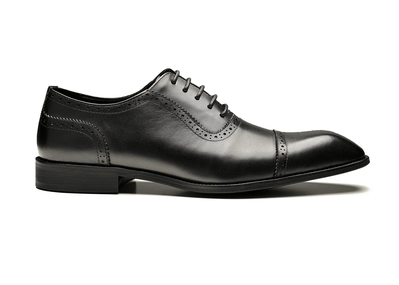 Black Cap Toe Oxfords - ALEX