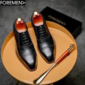 Black Cap Toe Oxfords - ALEX