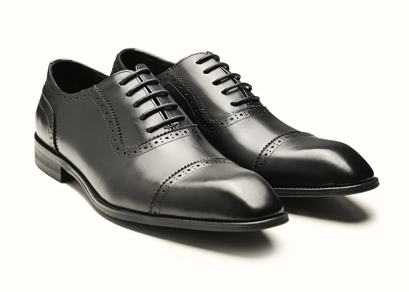 Black Cap Toe Oxfords - ALEX