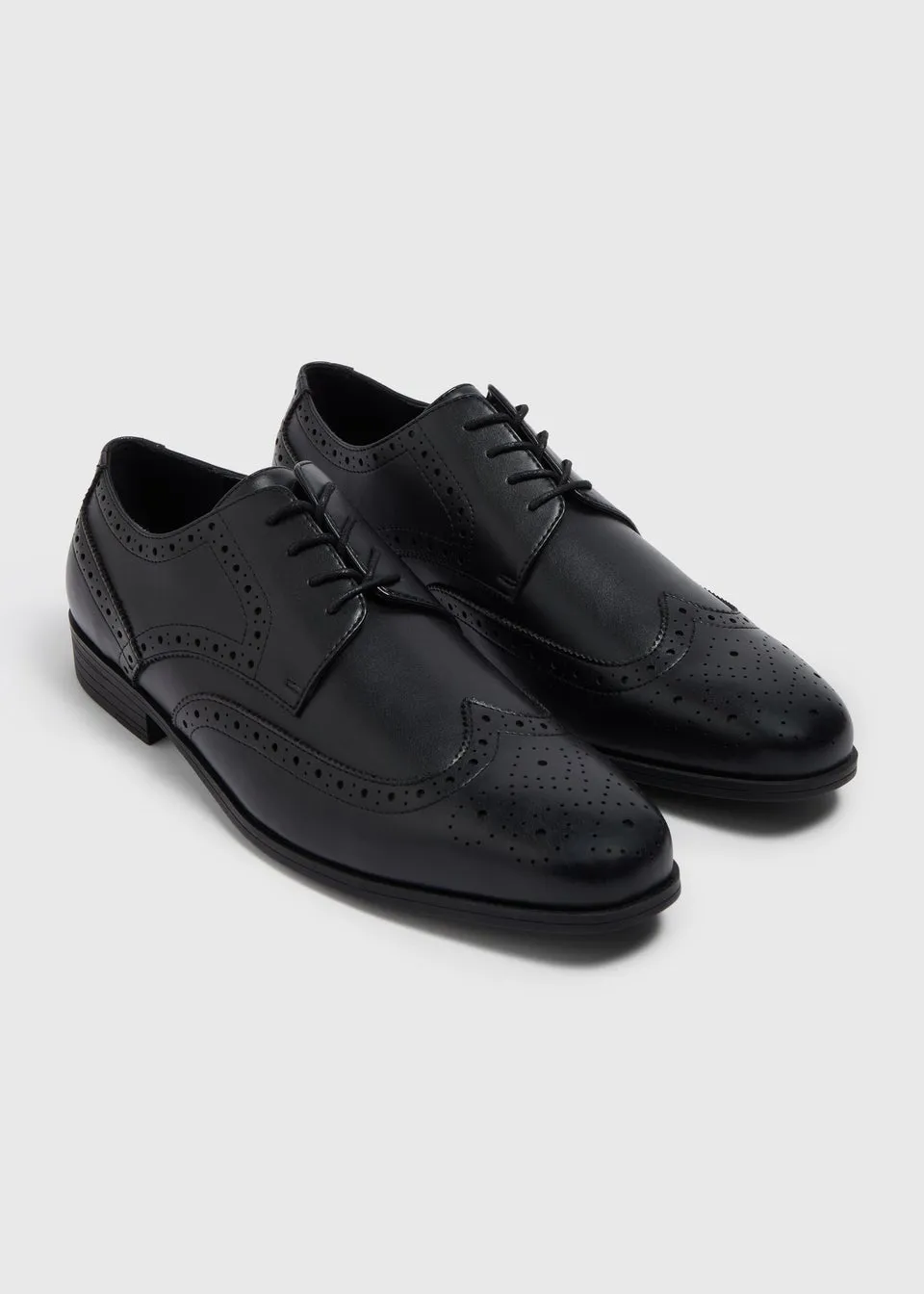 Black Chisel Brogue Shoes