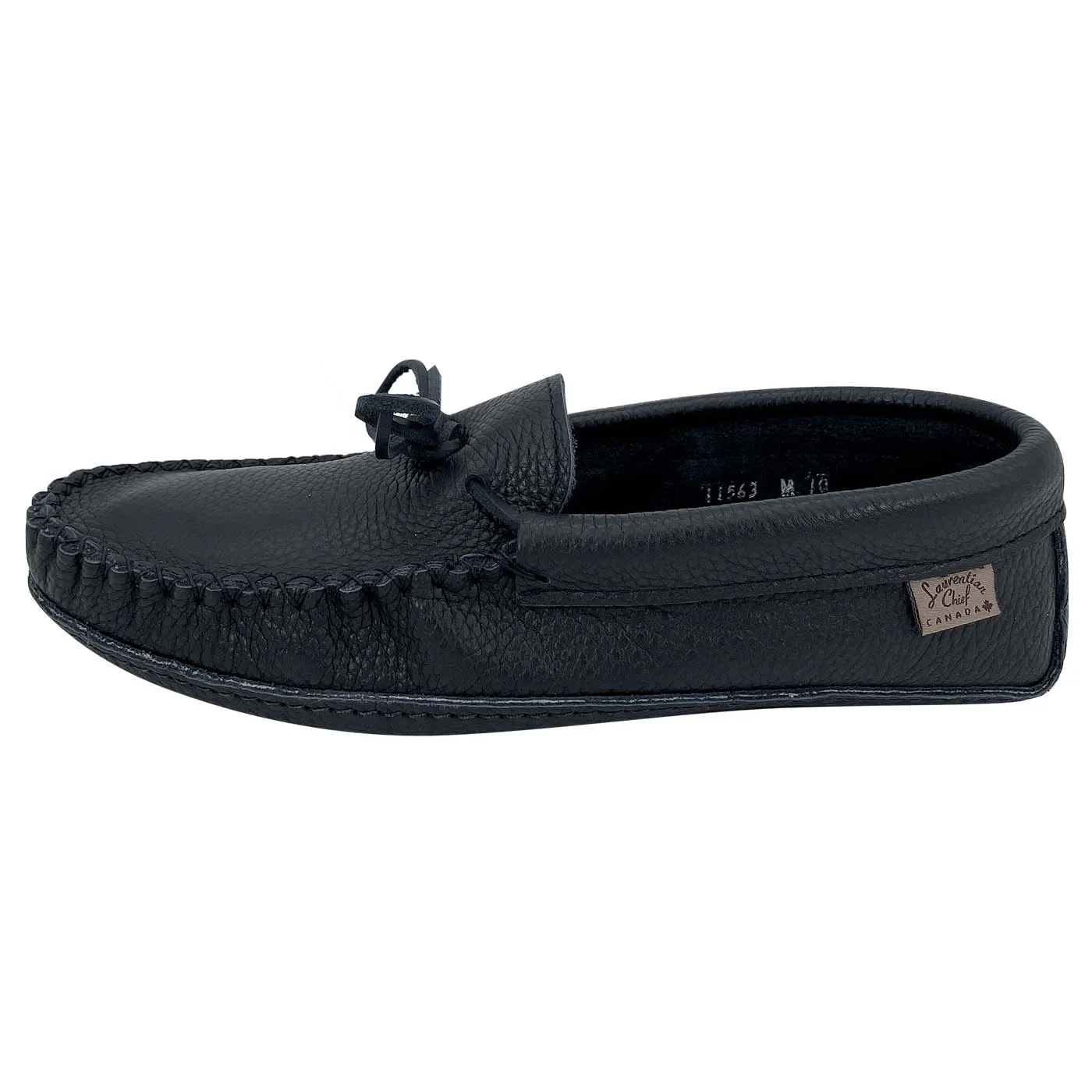 Black Leather Moccasins for Men with Soft Soles