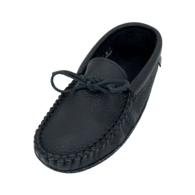 Black Leather Moccasins for Men with Soft Soles