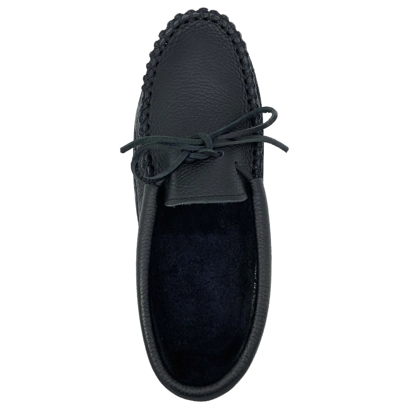 Black Leather Moccasins for Men with Soft Soles