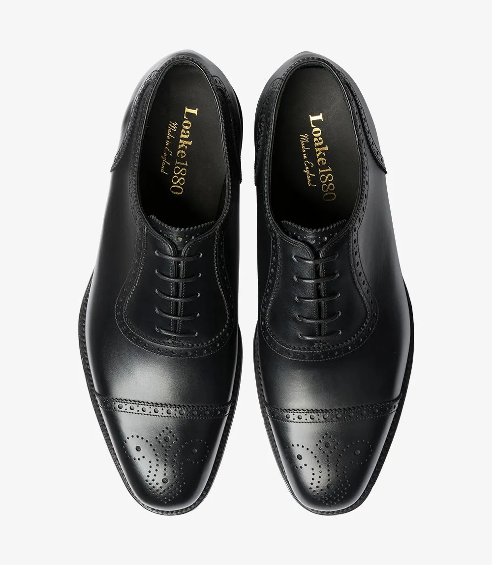 Black Loake Strand - Premium Semi-Brogue Shoes for Men