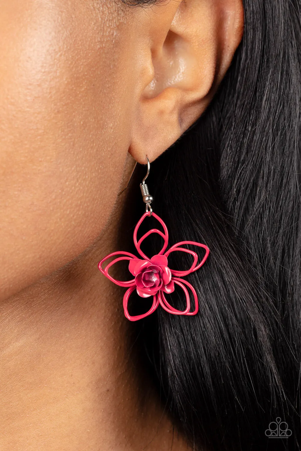 Botanical Bonanza - Pink Earring -> Pink Botanical Earring - Perfect for Nature Lovers