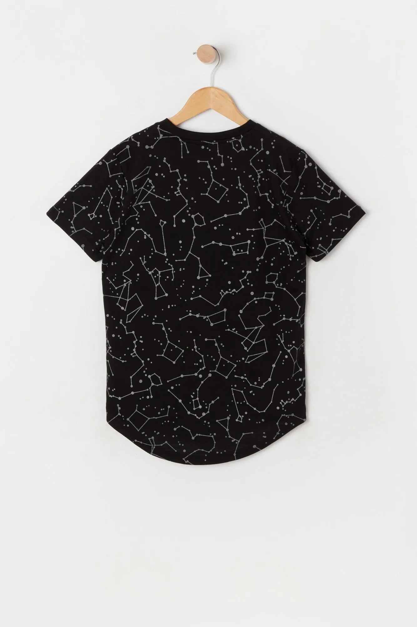 Boys Constellation Print NASA Graphic Longline T-Shirt