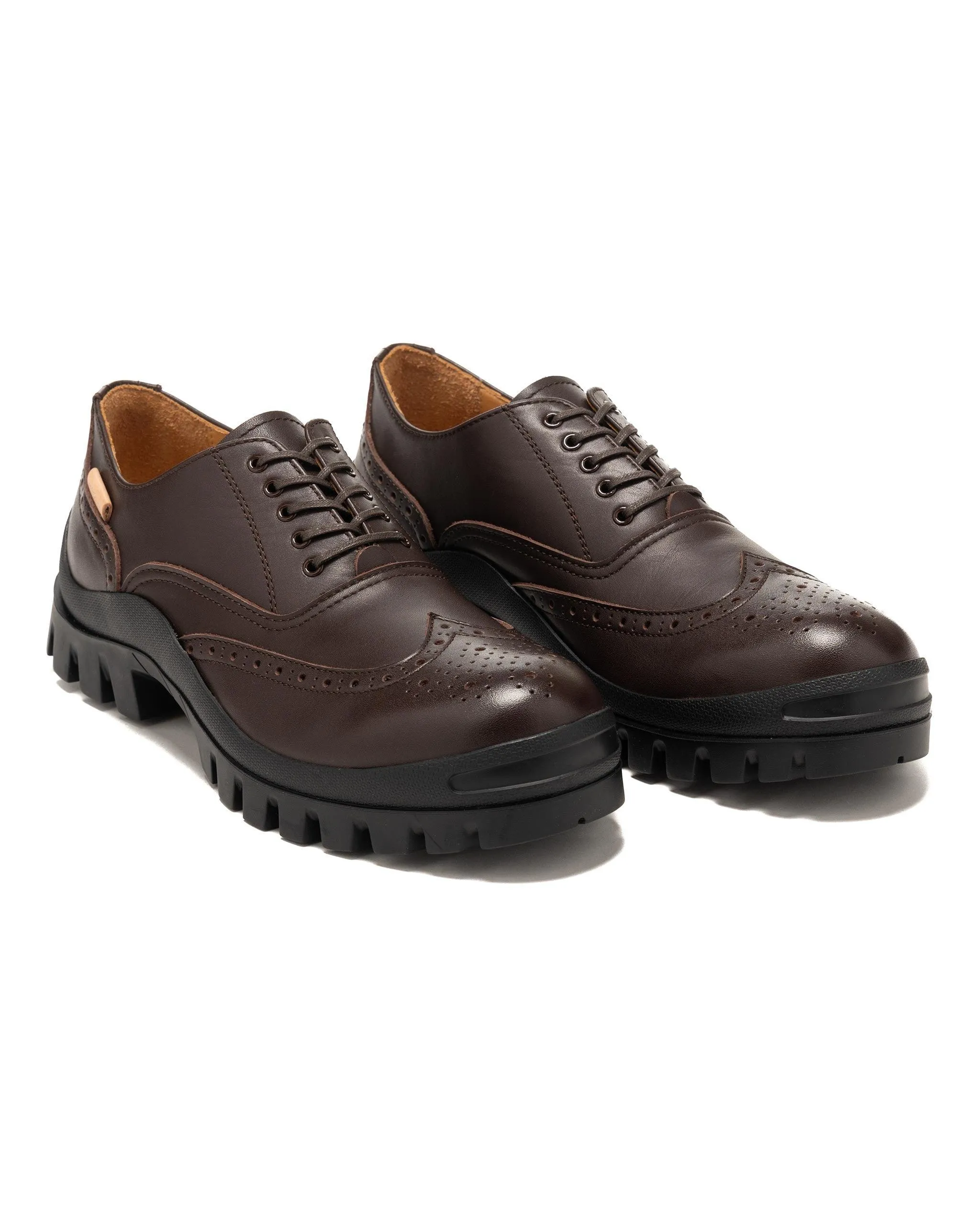 Brogue Balmoral Shoes #2146 - Dark Brown