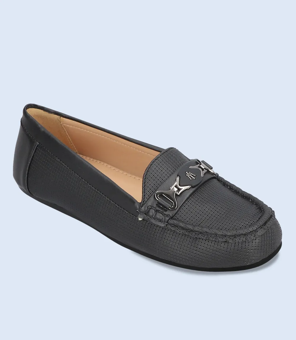 BW8874-BLACK-Women Moccasins - Comfortable and Stylish