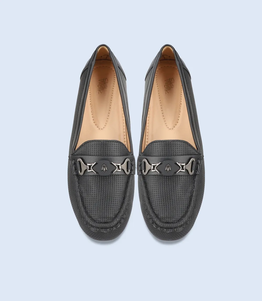 BW8874-BLACK-Women Moccasins - Comfortable and Stylish