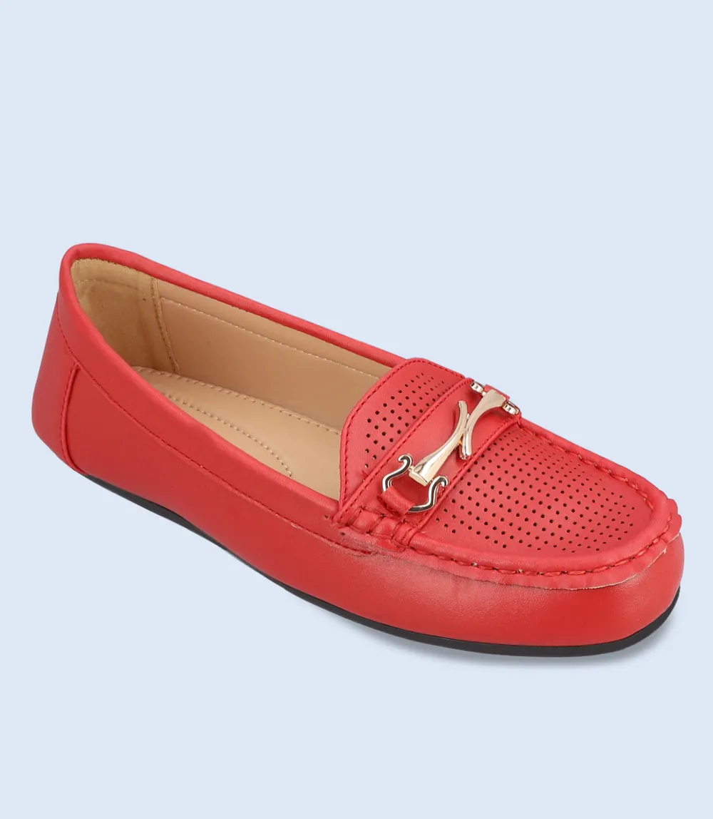 BW8877 Red Women's Comfort Moccasins