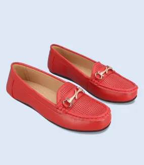 BW8877 Red Women's Comfort Moccasins