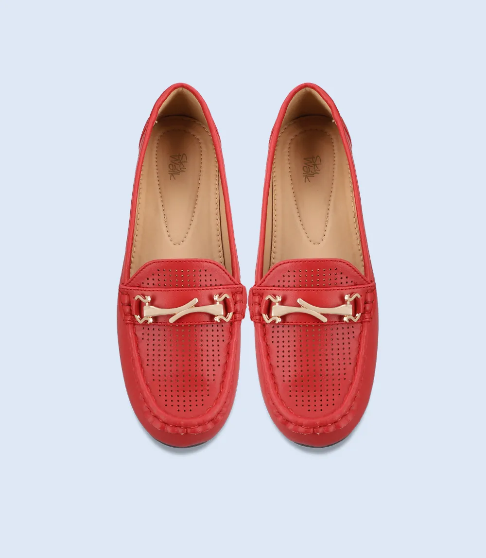 BW8877 Red Women's Comfort Moccasins