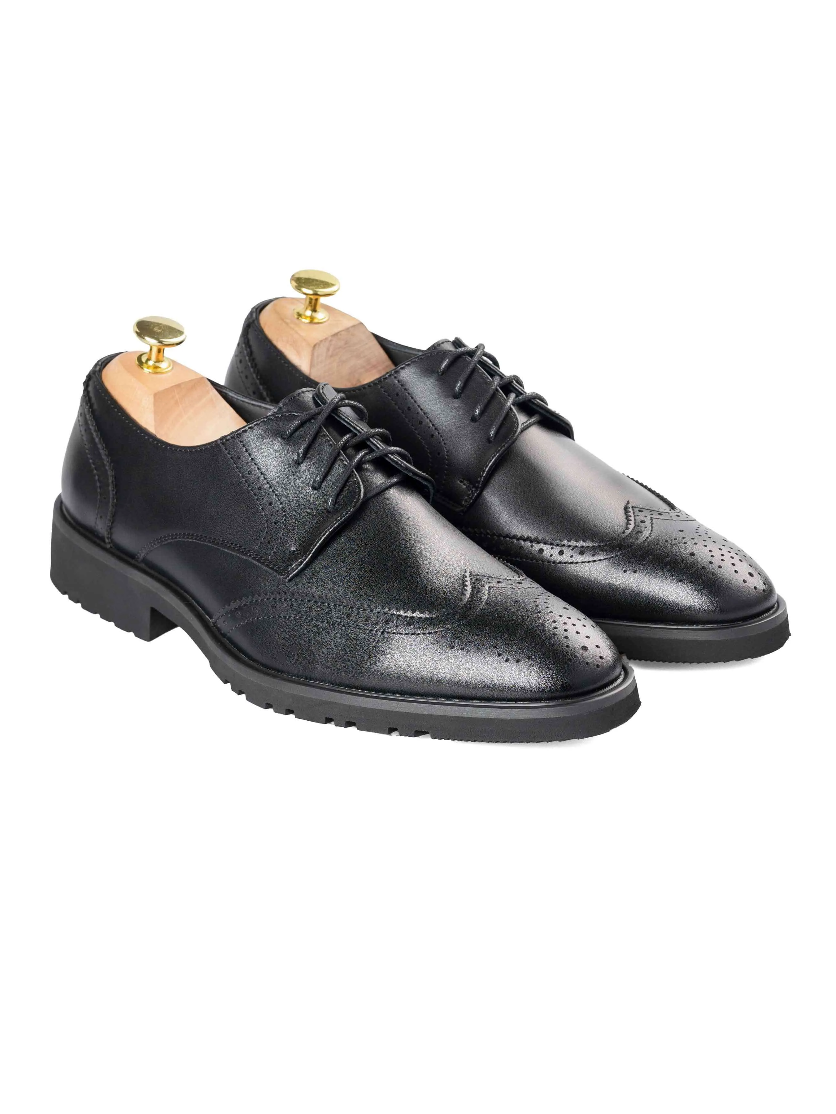 Chad Brogue Wingtip Black Shoes