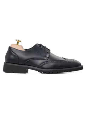 Chad Brogue Wingtip Black Shoes