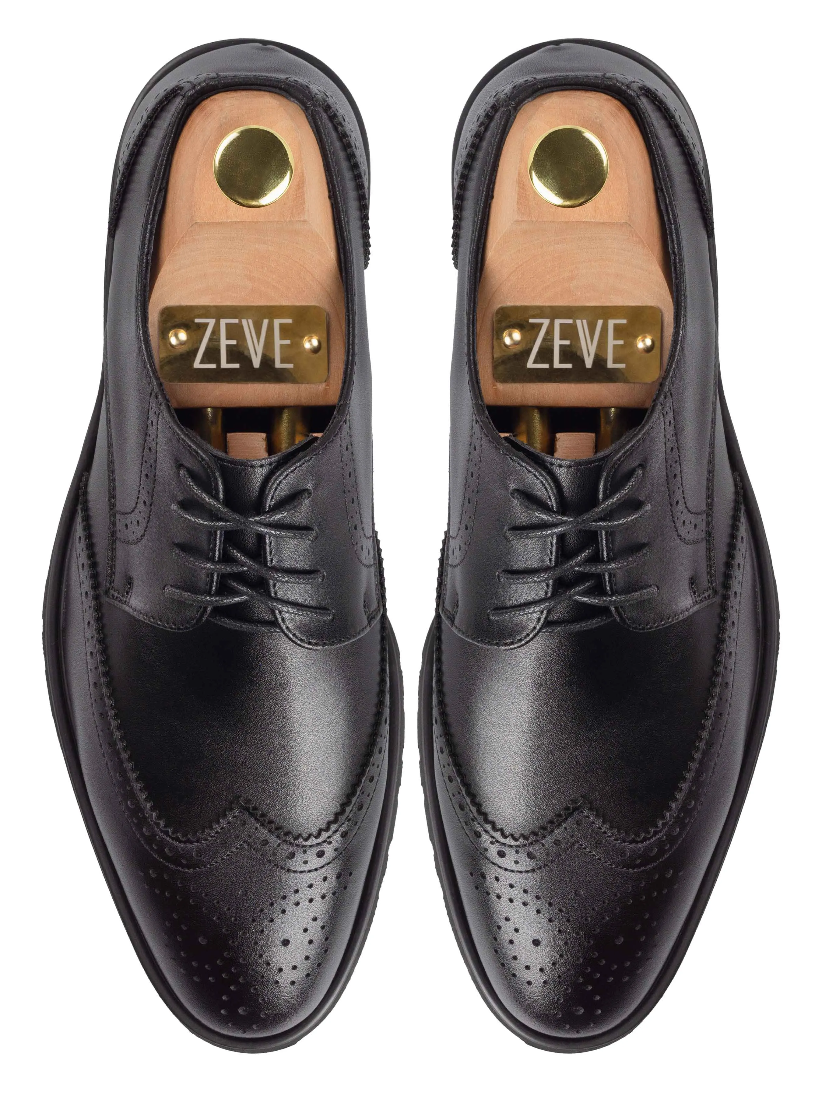 Chad Brogue Wingtip Black Shoes