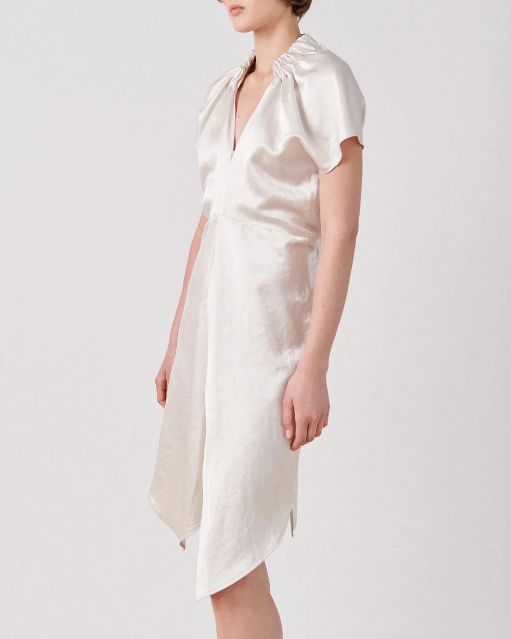 Chalk Doppio Ruched Stella Dress