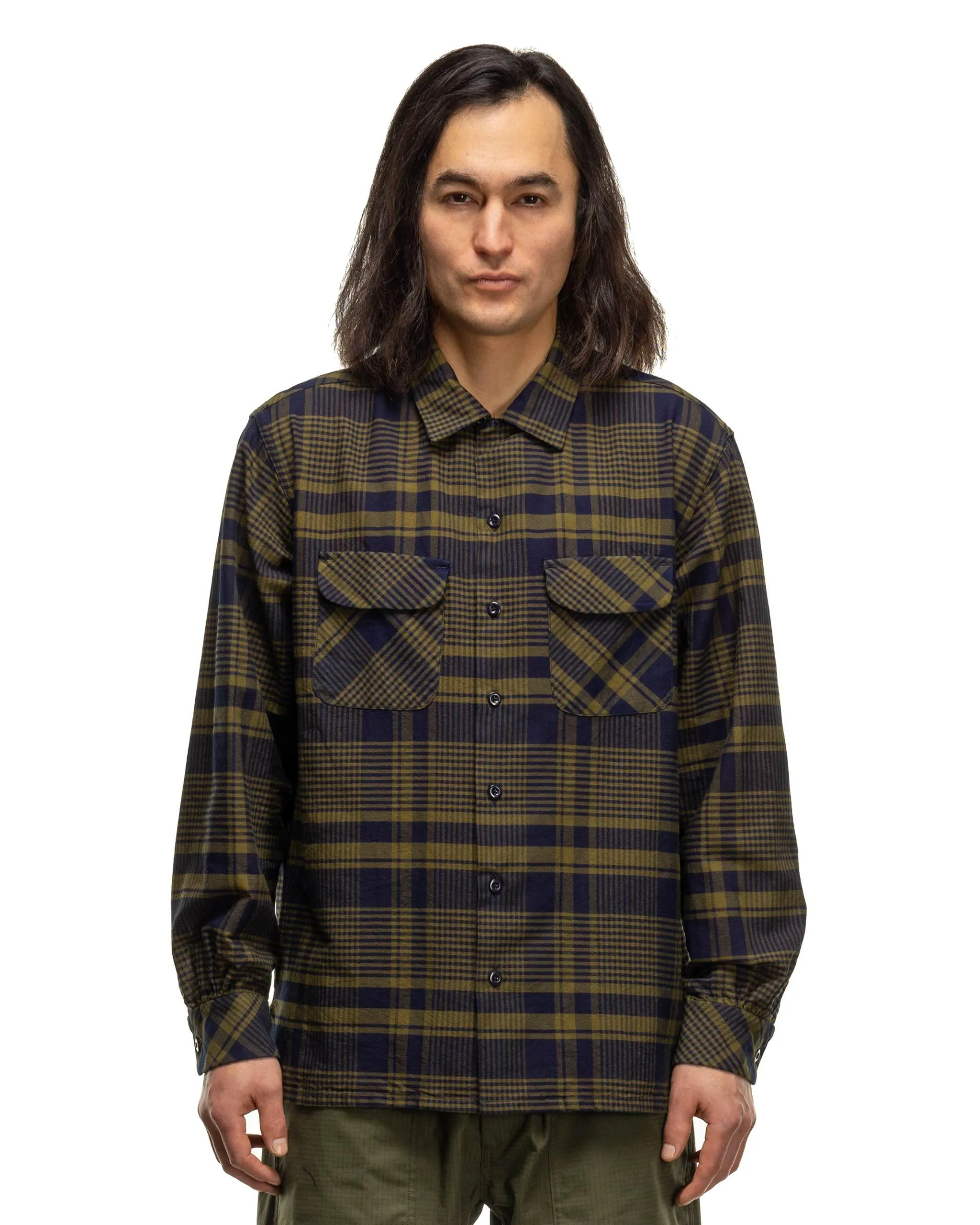 Classic Shirt Cotton Plaid Navy/Olive