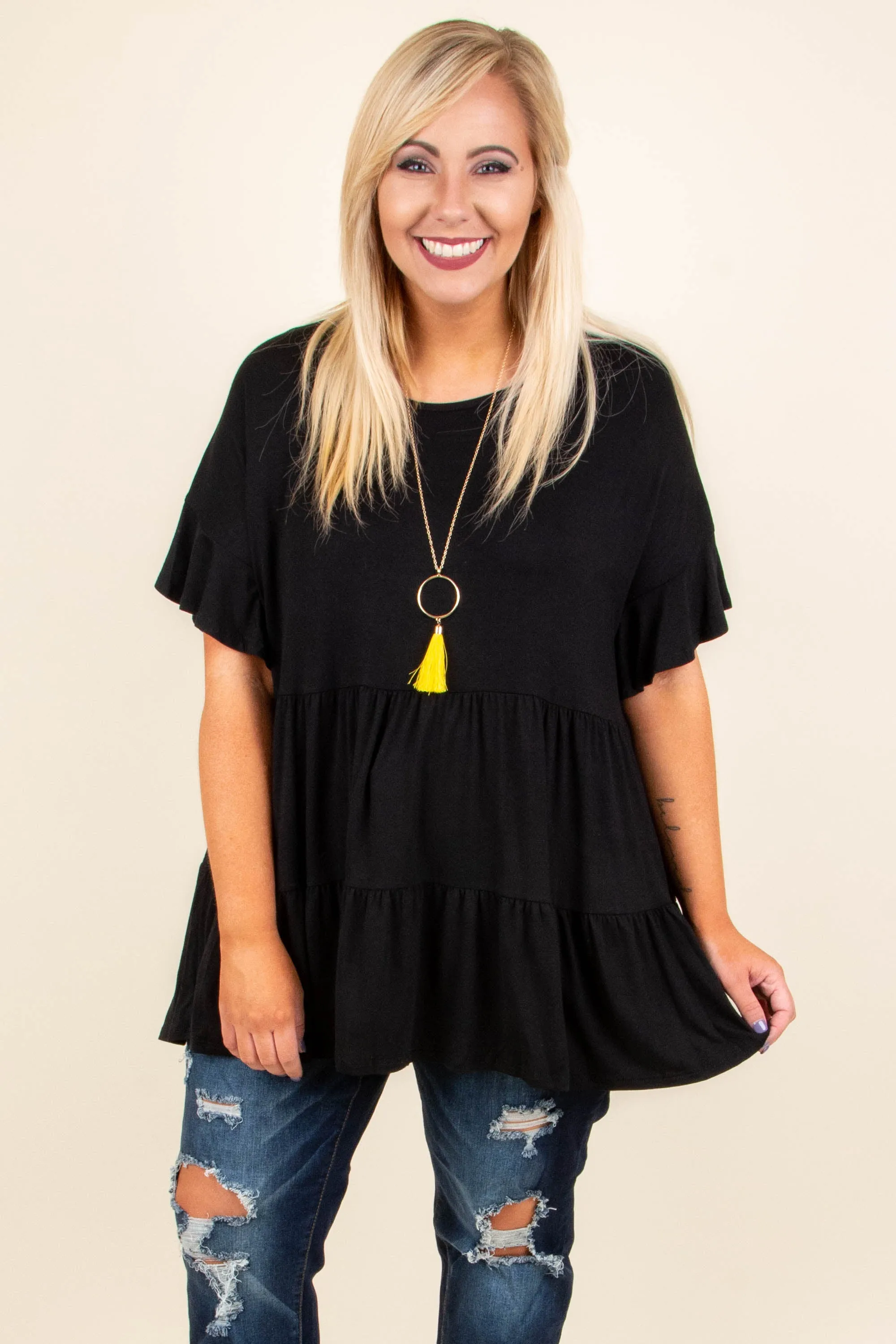 Coffee Date Tunic, Black