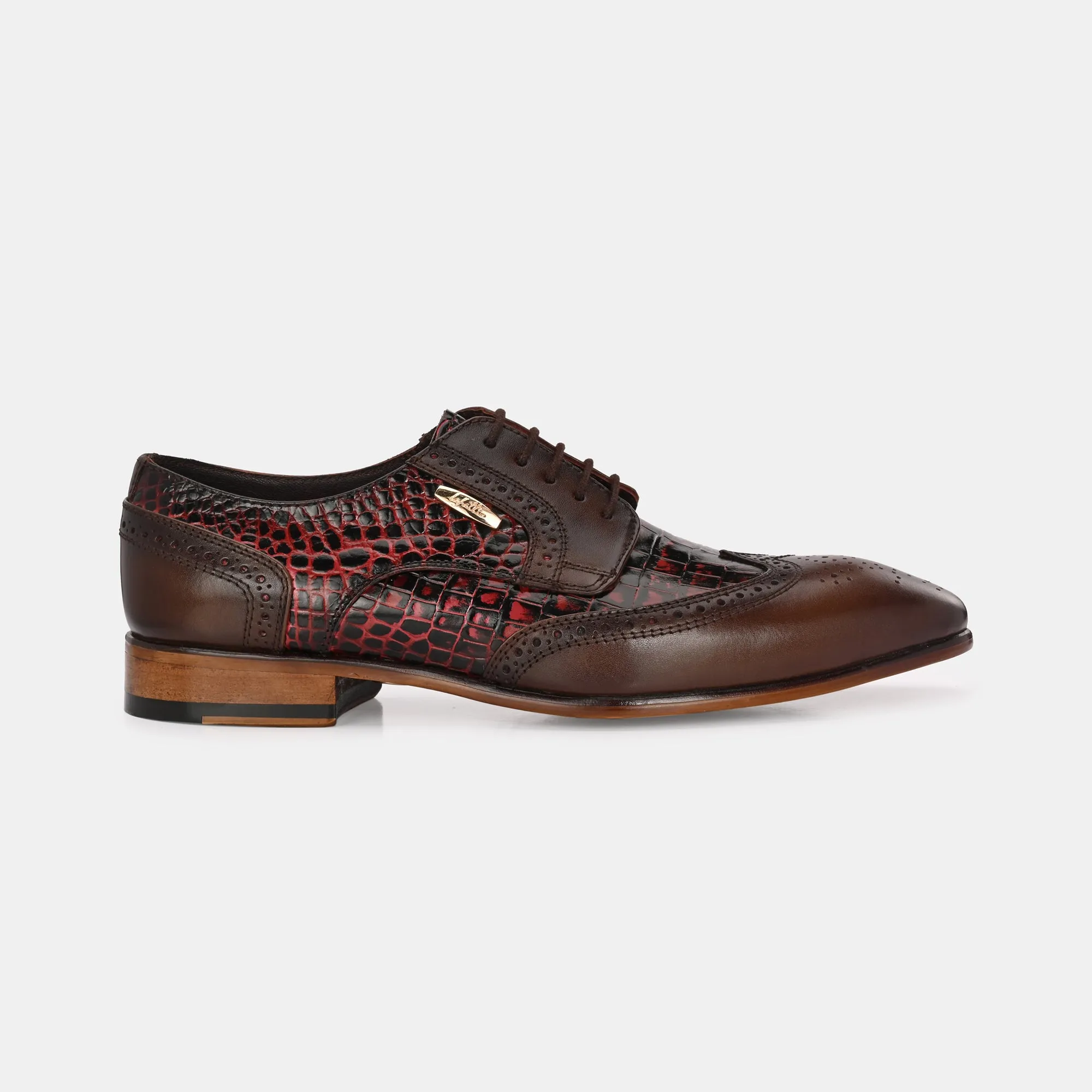 Colour-Blocked Lace-Up Brogues - Lafattio