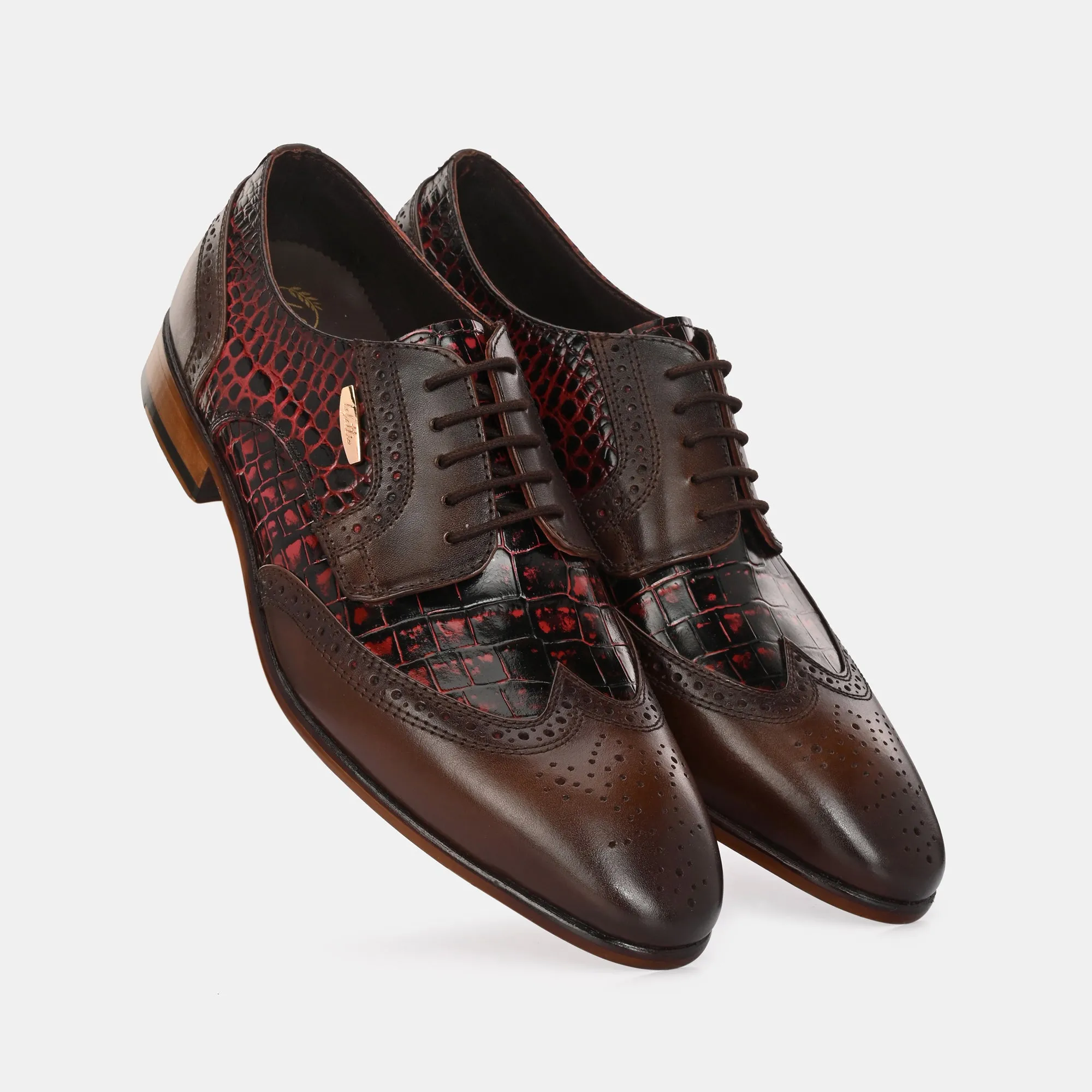 Colour-Blocked Lace-Up Brogues - Lafattio