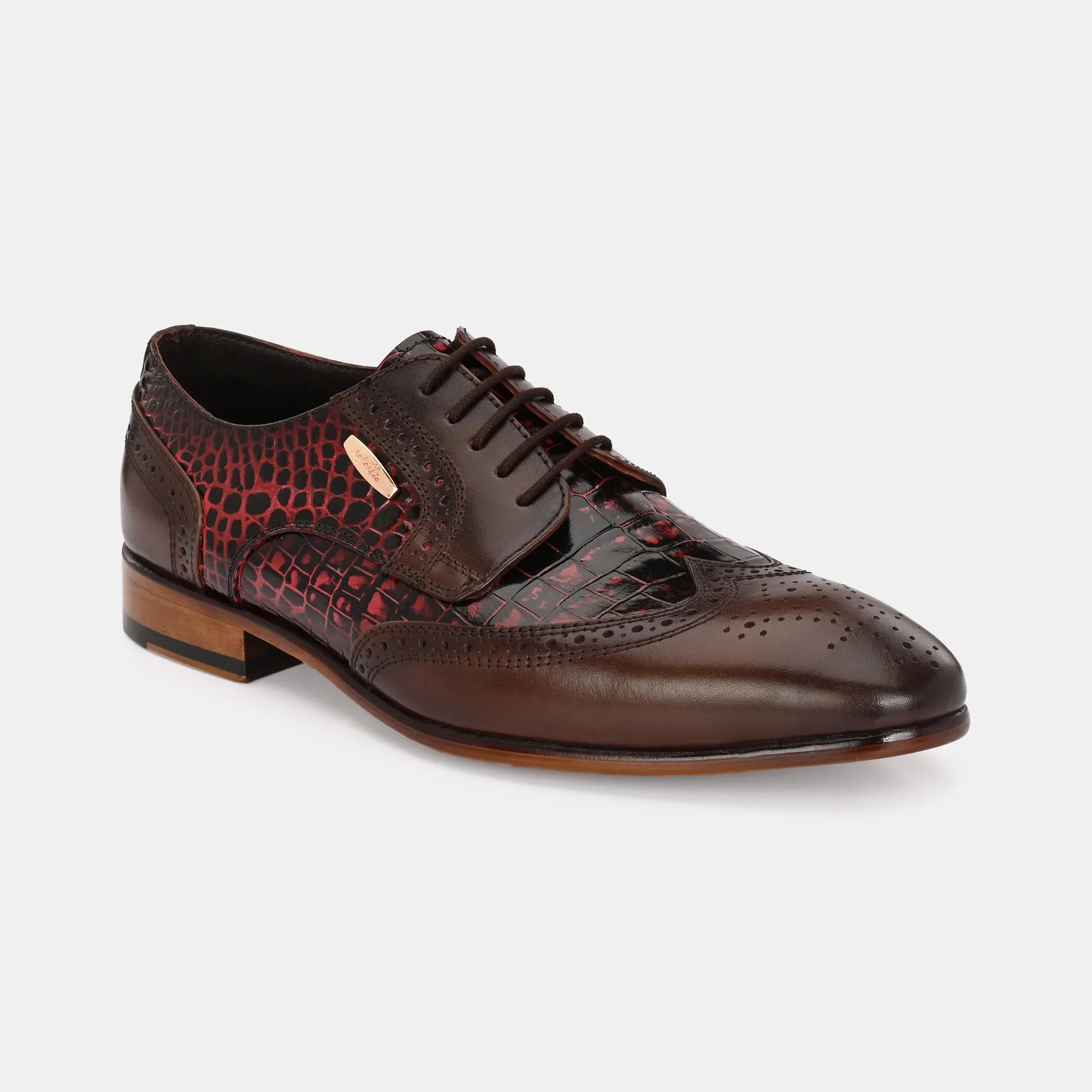 Colour-Blocked Lace-Up Brogues - Lafattio