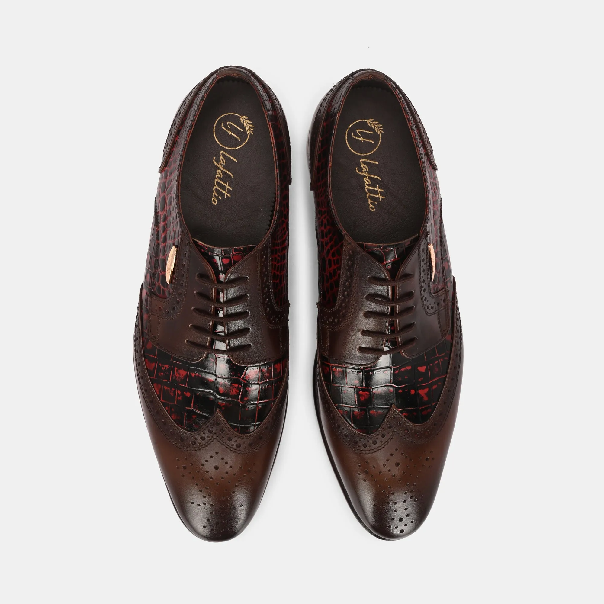 Colour-Blocked Lace-Up Brogues - Lafattio