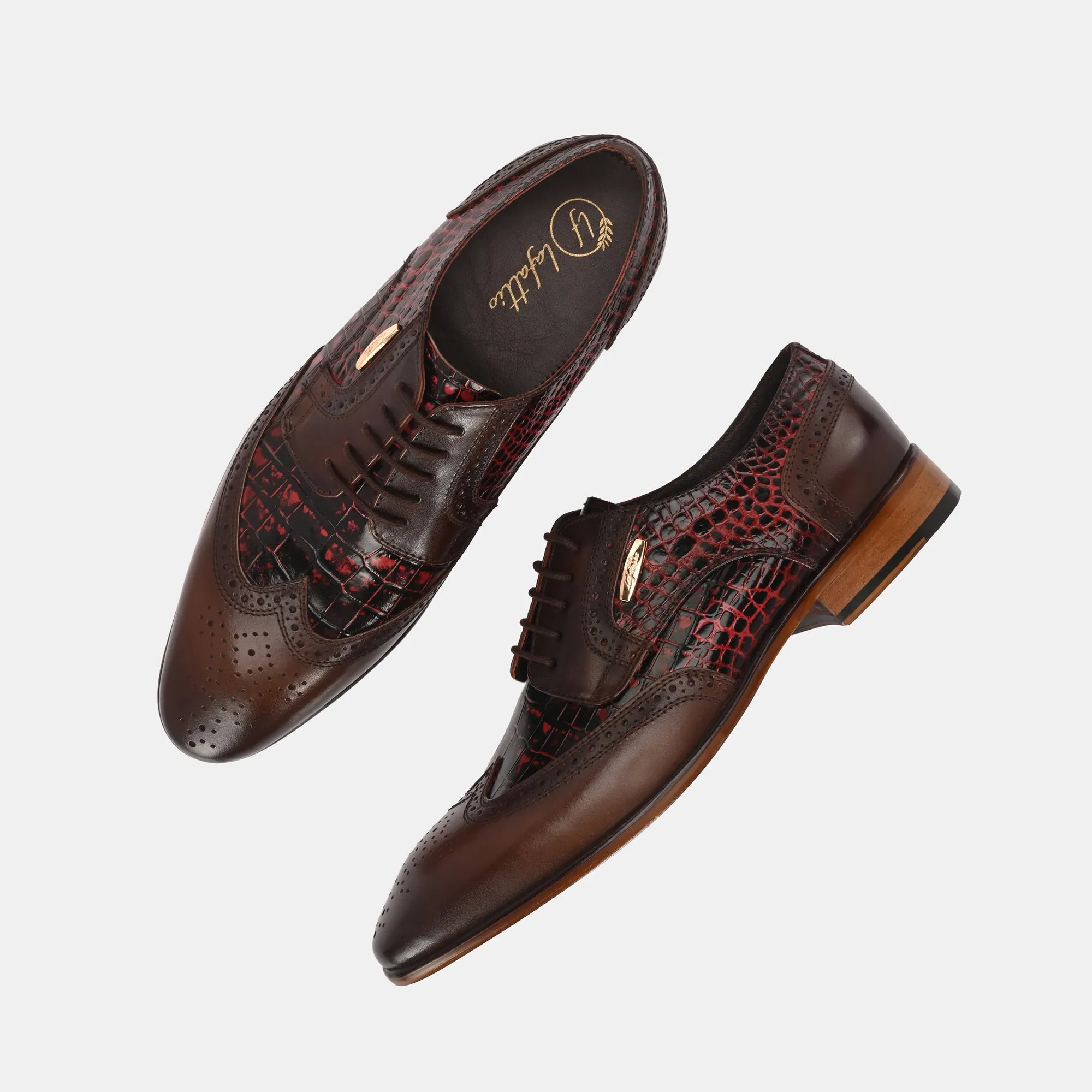 Colour-Blocked Lace-Up Brogues - Lafattio