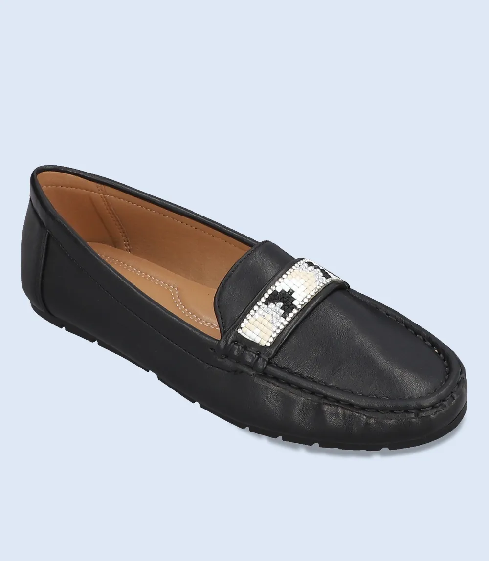 Comfortable Women's Moccasins - Black - BW8493