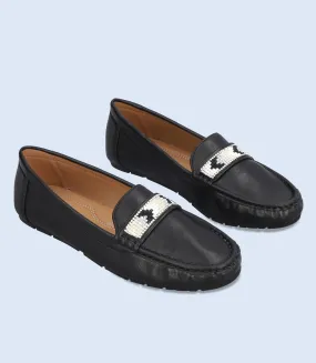 Comfortable Women's Moccasins - Black - BW8493