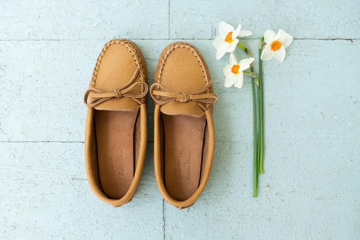 Crepe Sole Moose Hide Leather Moccasins for Women