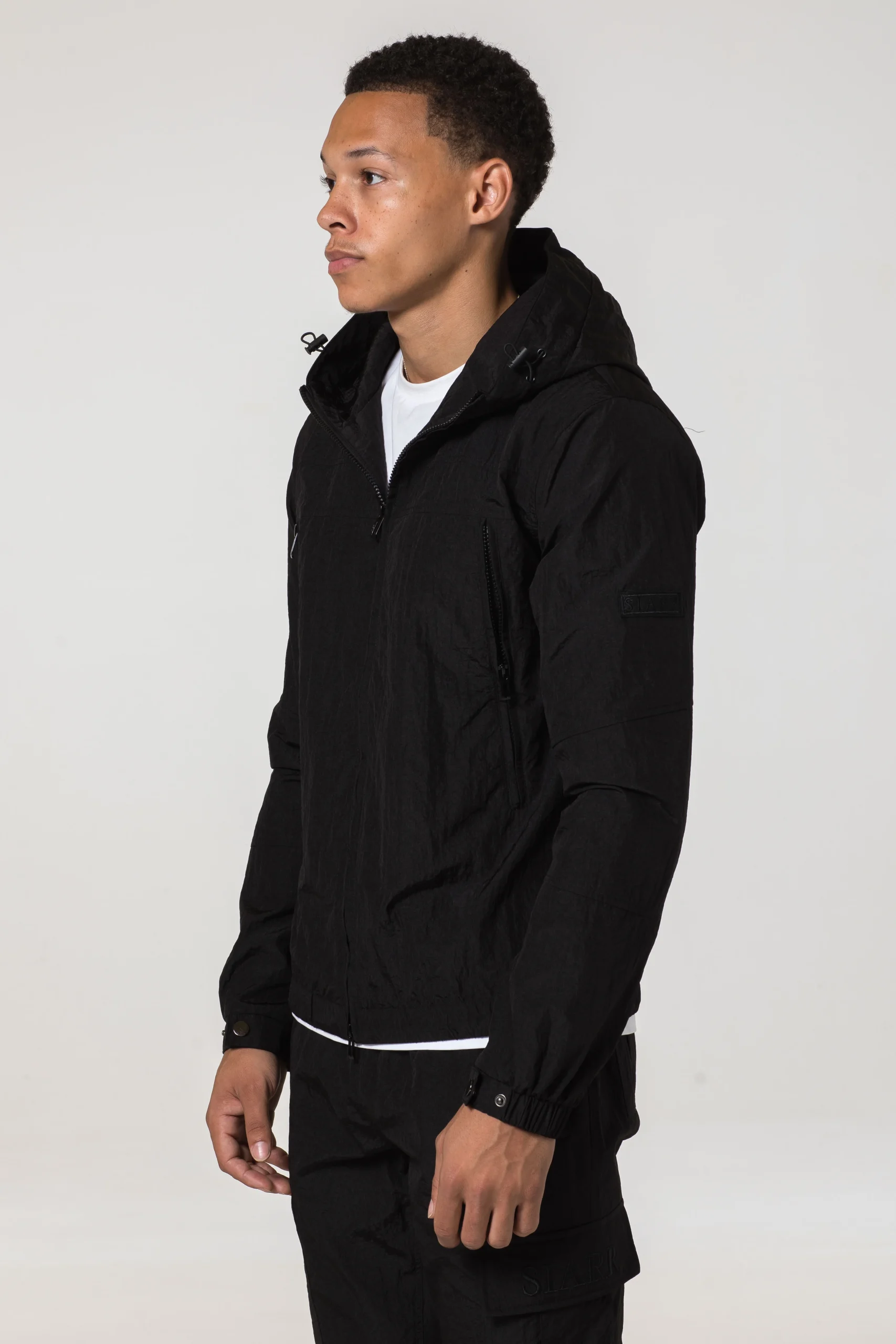 Crinkle Windbreaker - Black - SIARR