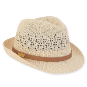 Eden Natural Poly Braid Fedora Hat