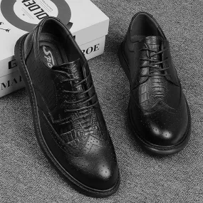 FC147 Italian Design Black Leather Men's Casual Shoes